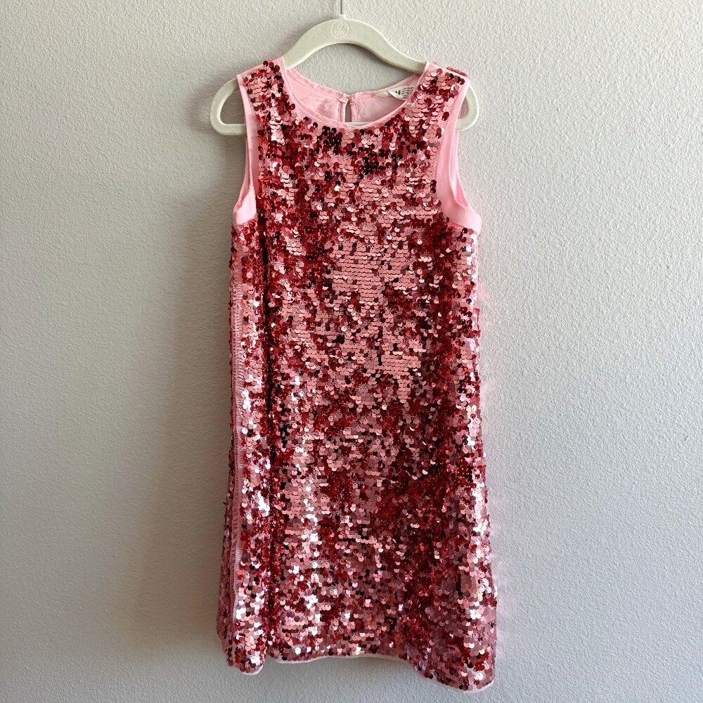 H&M Girls Pink Sparkle party dress size 7/8